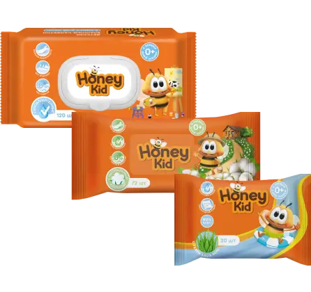 Салфетки влажные детские Honey Kid*